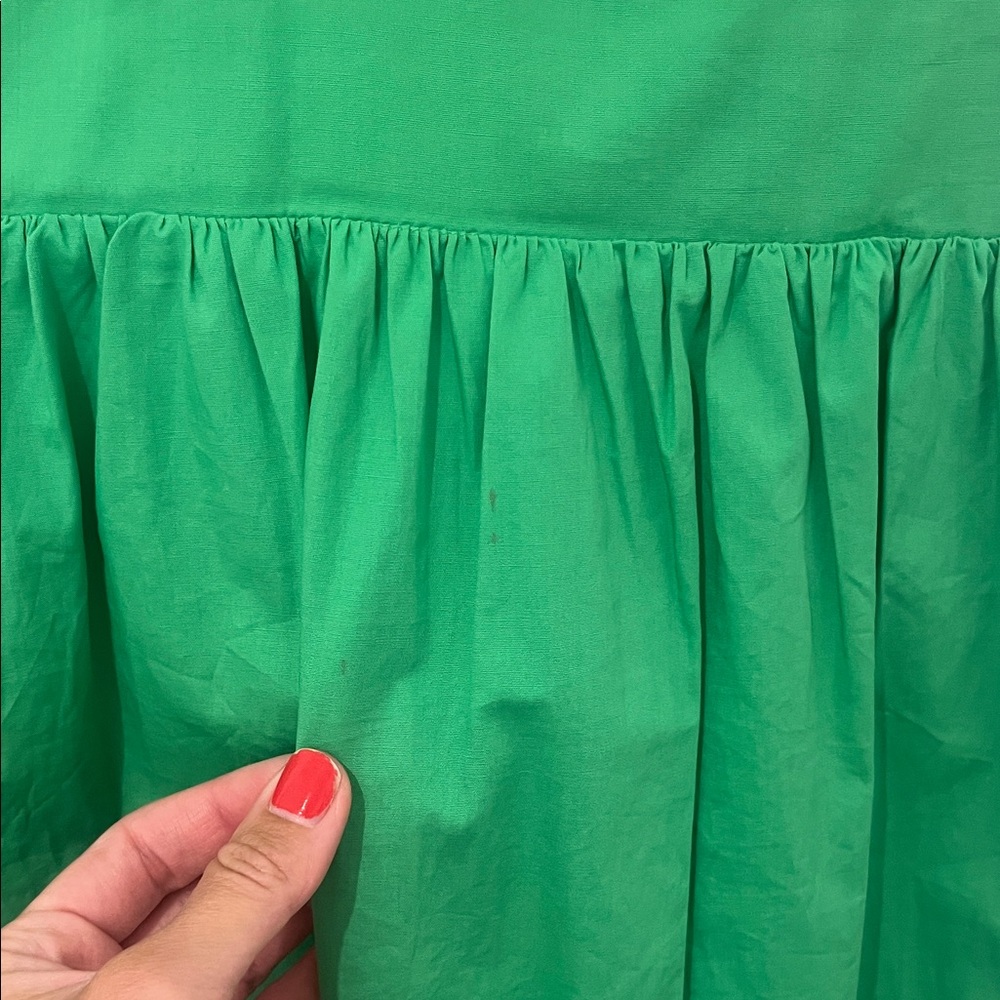 English Factory Green Eyelet Scalloped Mini Dress - Picture 7 of 8
